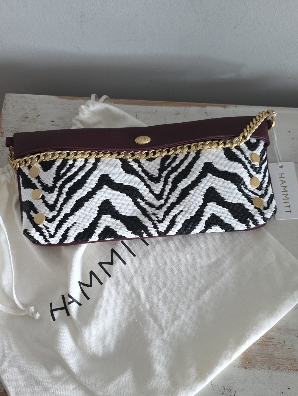 NWT Hammitt Invitation Clutch In Zebra - Picture 2 of 11